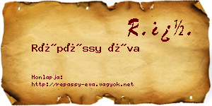 Répássy Éva névjegykártya